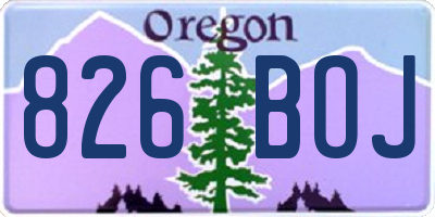 OR license plate 826BOJ