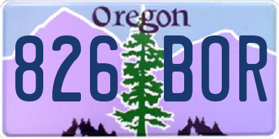 OR license plate 826BOR