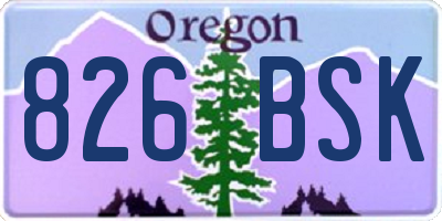 OR license plate 826BSK