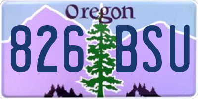 OR license plate 826BSU