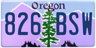 OR license plate 826BSW