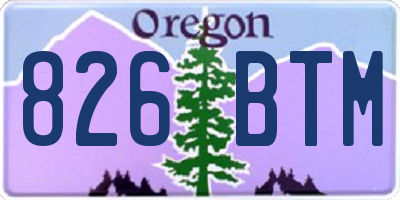 OR license plate 826BTM