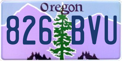 OR license plate 826BVU