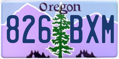 OR license plate 826BXM
