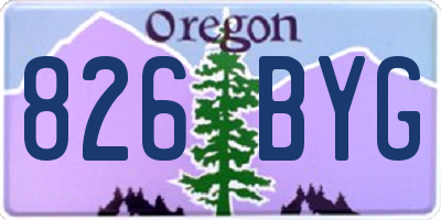 OR license plate 826BYG
