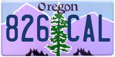OR license plate 826CAL