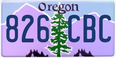 OR license plate 826CBC