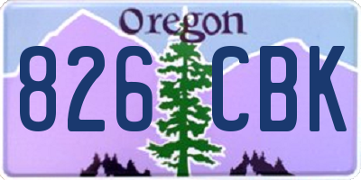 OR license plate 826CBK