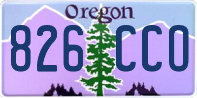 OR license plate 826CCO