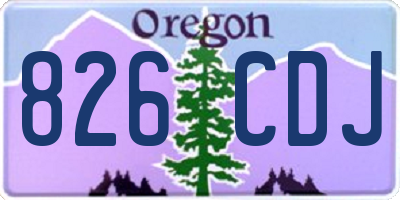 OR license plate 826CDJ