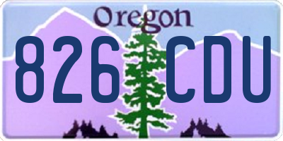 OR license plate 826CDU