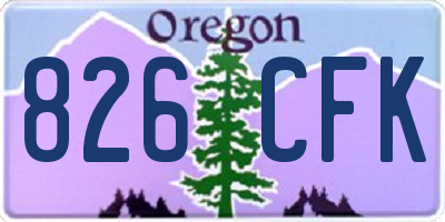 OR license plate 826CFK