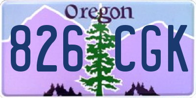 OR license plate 826CGK
