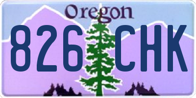 OR license plate 826CHK