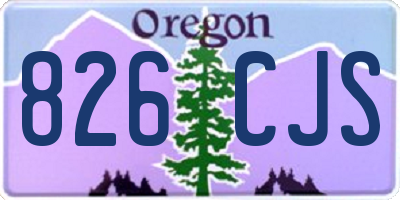 OR license plate 826CJS