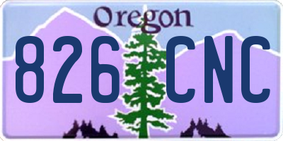 OR license plate 826CNC