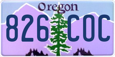OR license plate 826COC