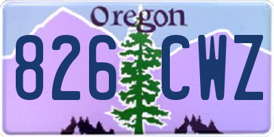 OR license plate 826CWZ