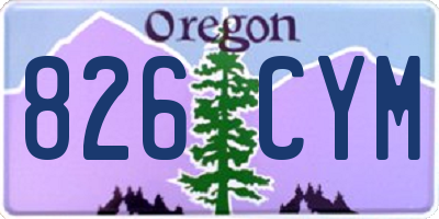 OR license plate 826CYM