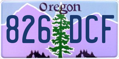 OR license plate 826DCF
