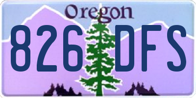OR license plate 826DFS