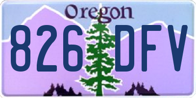 OR license plate 826DFV