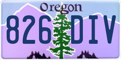 OR license plate 826DIV