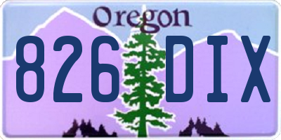 OR license plate 826DIX