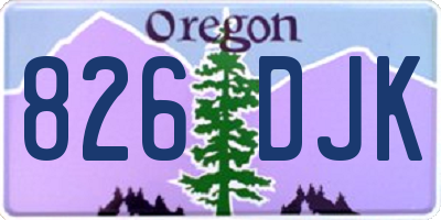 OR license plate 826DJK
