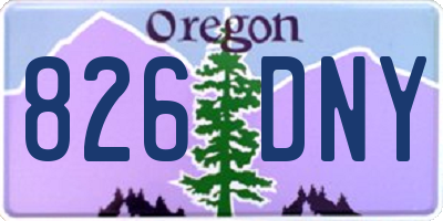 OR license plate 826DNY