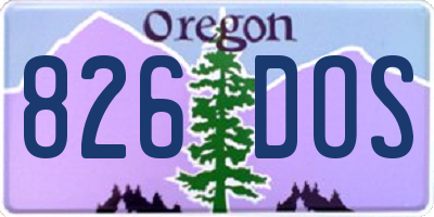 OR license plate 826DOS