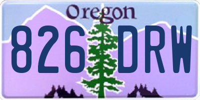 OR license plate 826DRW