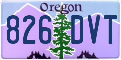 OR license plate 826DVT