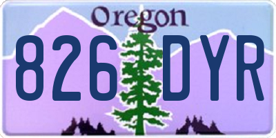 OR license plate 826DYR
