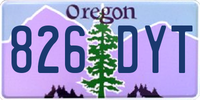 OR license plate 826DYT