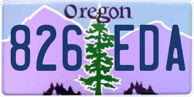 OR license plate 826EDA