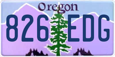 OR license plate 826EDG