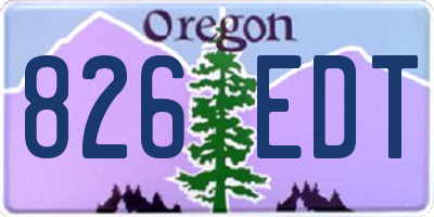 OR license plate 826EDT