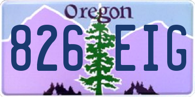 OR license plate 826EIG