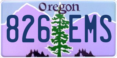 OR license plate 826EMS