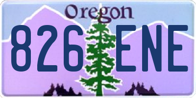OR license plate 826ENE