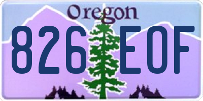 OR license plate 826EOF