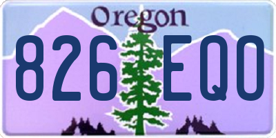 OR license plate 826EQO