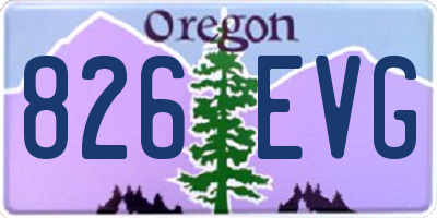 OR license plate 826EVG