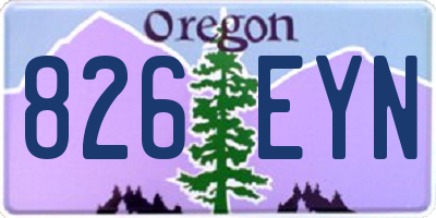 OR license plate 826EYN