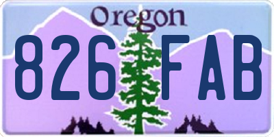 OR license plate 826FAB