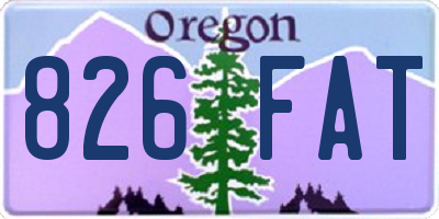 OR license plate 826FAT