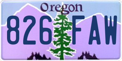 OR license plate 826FAW