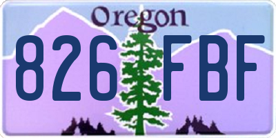 OR license plate 826FBF