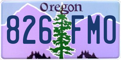 OR license plate 826FMO